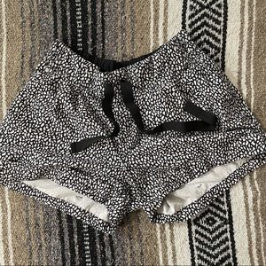 lululemon athletica Black and White Patterned Women's Shorts